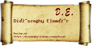 Diószeghy Elemér névjegykártya