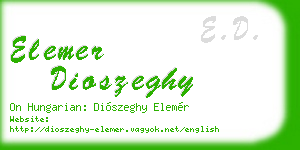 elemer dioszeghy business card
