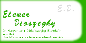 elemer dioszeghy business card